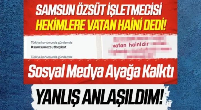 Özsüt İşletmecisi Tepkilerin Ardından Açıklama Yaptı; Yanlış Anlaşıldım