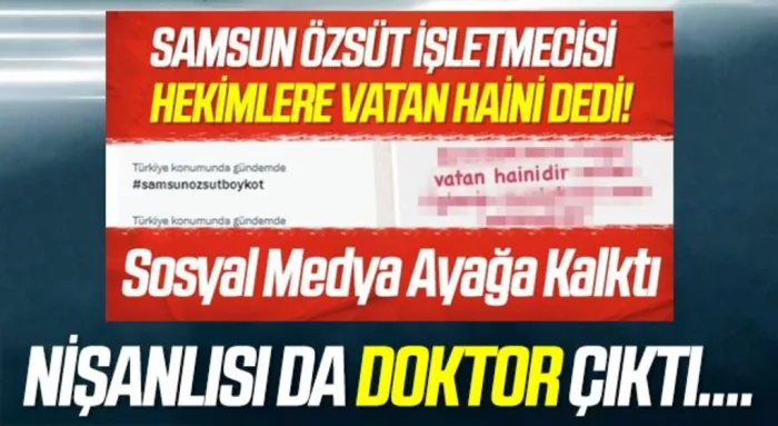 Sağlıkçılara 'Vatan Haini' diyen Özsüt işletmecisi Esat Kasap'ın Nişanlısı da doktor çıktı....