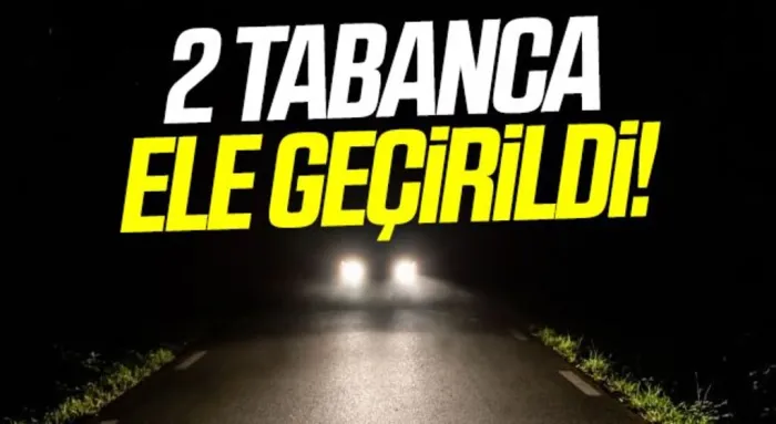 Samsun'da Yol ortasında farları yanık araçta 2 tabanca ele geçti