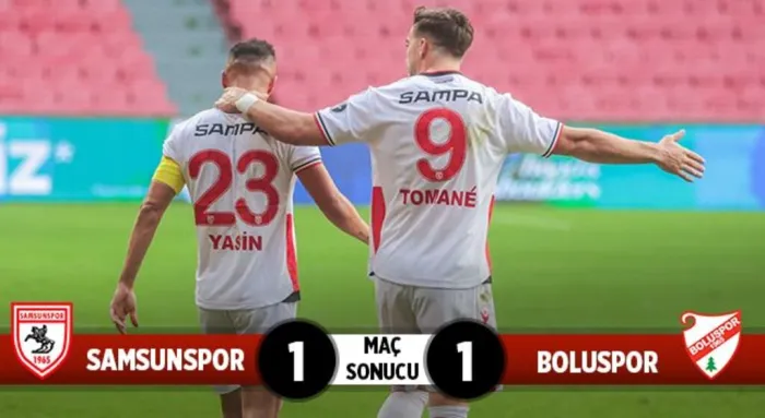 Samsunspor: 1 Boluspor: 1 (Maç Sonucu)