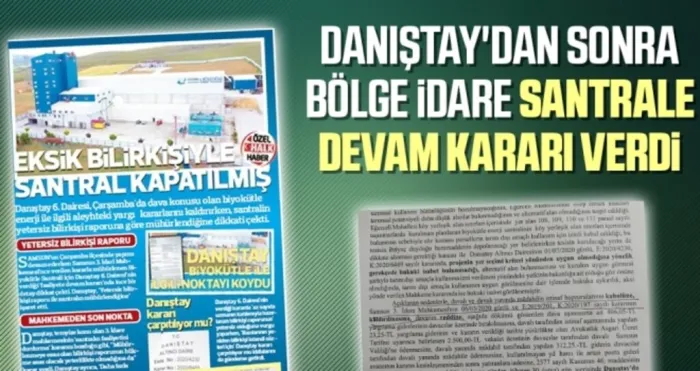 Danıştay'dan Sonra Bölge İdare Santrale Devam Kararı Verdi