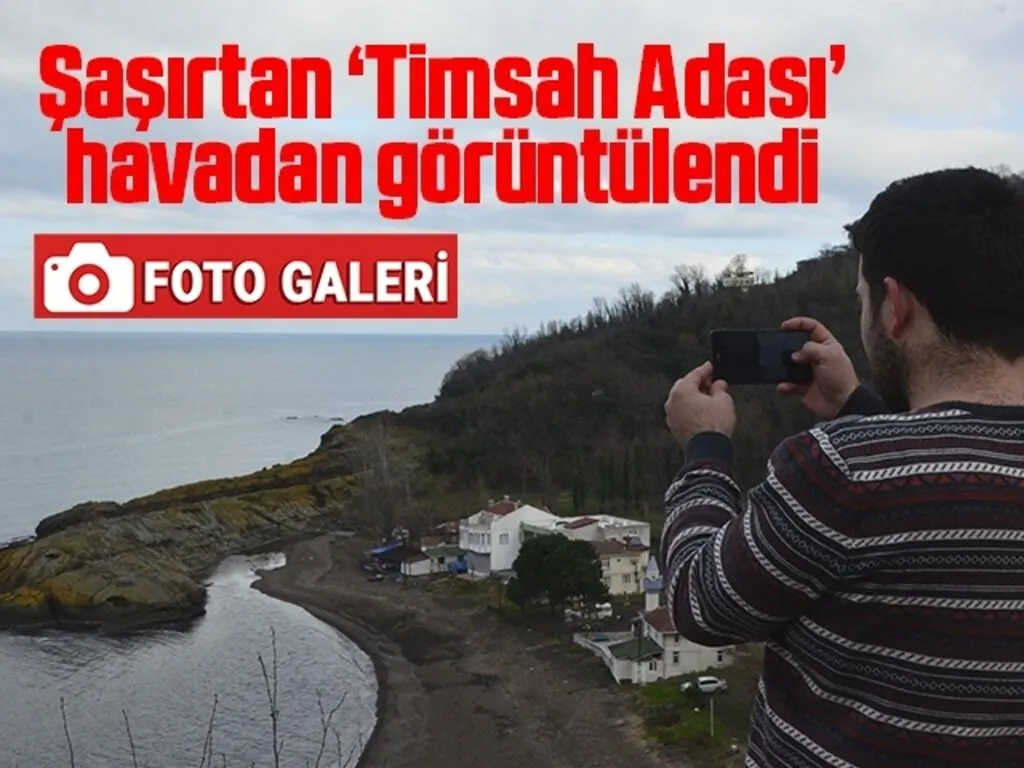 Şaşırtan ‘Timsah Adası’ havadan görüntülendi