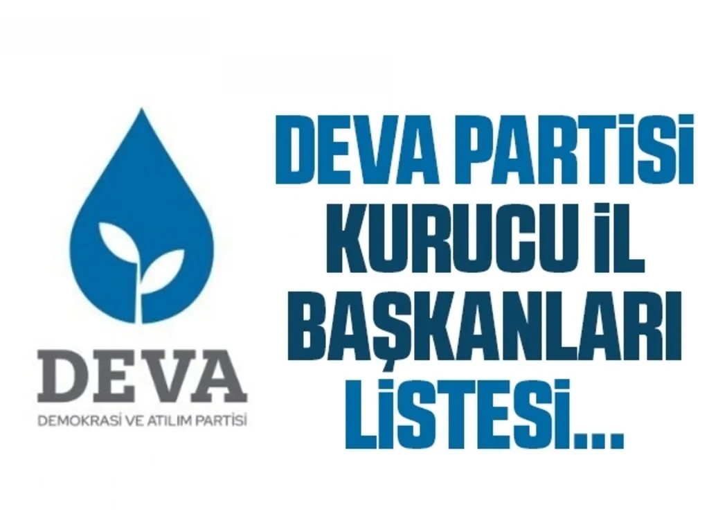 DEVA Partisi Kurucu İl Başkanları Listesi
