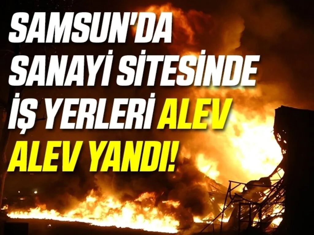 Samsun'da sanayi sitesinde iş yerleri alev alev yandı!