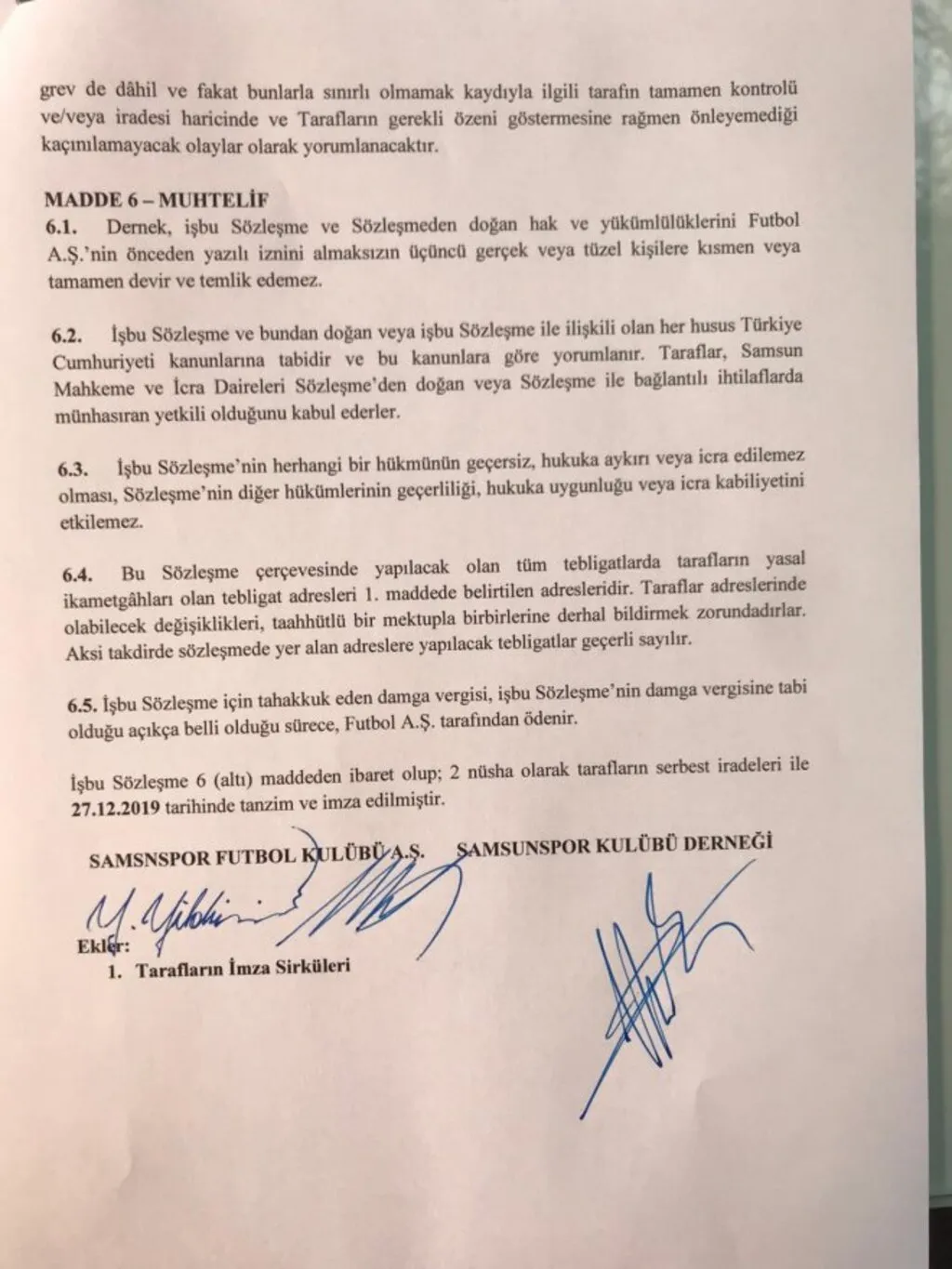 Samsunspor Haber | Protokolde mutabakata varıldı, imzalar atıldı işte o maddeler - Resim 13