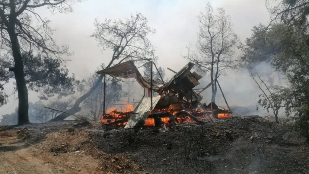 Manavgat'ta hızla büyüyen yangın yerleşim alanlarına indi - Resim 4
