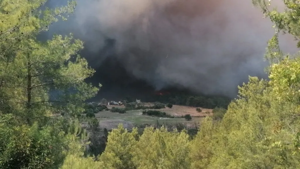 Manavgat'ta hızla büyüyen yangın yerleşim alanlarına indi - Resim 11