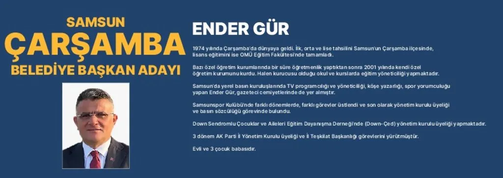 İşte AK Parti Samsun İlçe Belediye Başkan Adaylarının Özgeçmişi - Resim 5