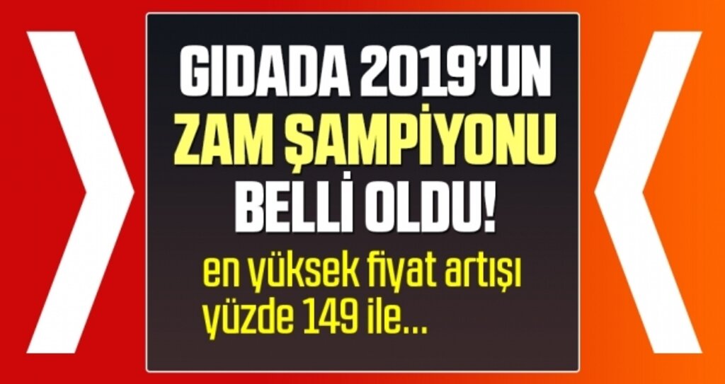 Gıdada 2019'un Zam Şampiyonu Belli Oldu