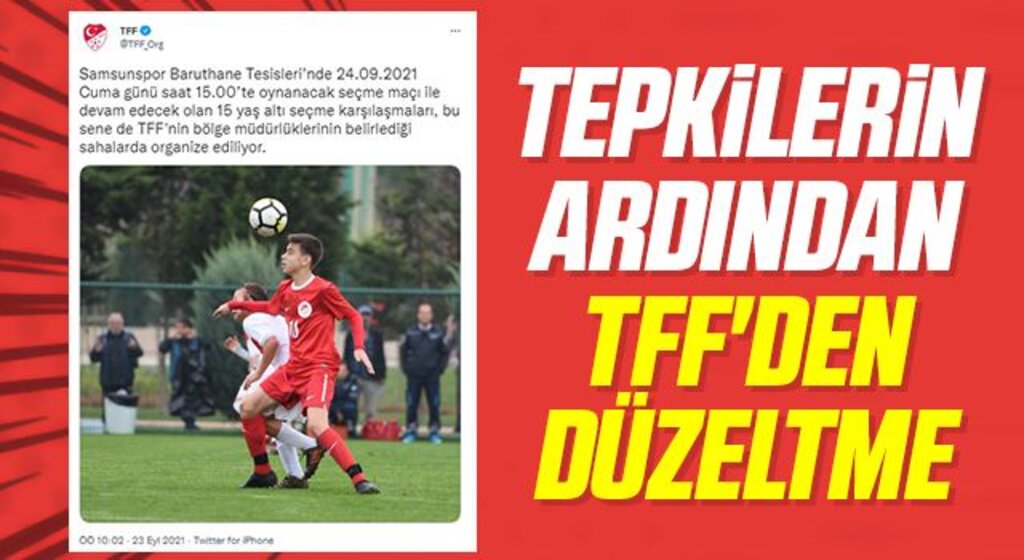 Tepkilerin ardından TFF'den düzeltme