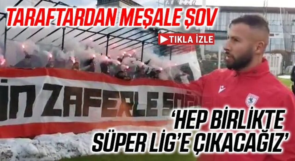 Samsunspor Taraftarı Futbolculara Moral Verdi! Meşale Şov