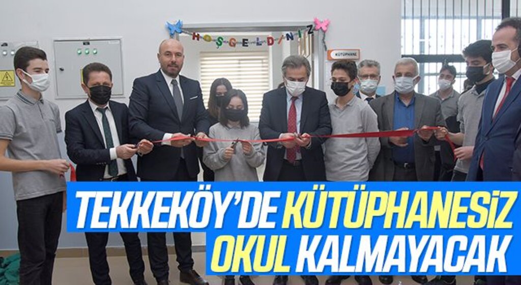 Tekkeköy'de Kütüphanesiz Okul Kalmayacak