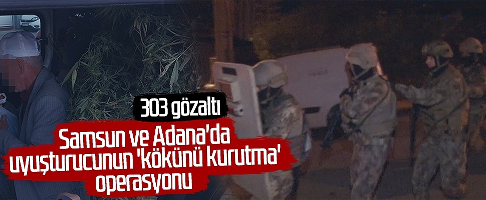 Samsun ve Adana'da uyuşturucunun 'kökünü kurutma' operasyonu 
