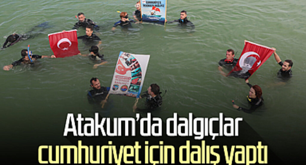 Atakum'da dalgıçlar cumhuriyet için dalış yaptı
