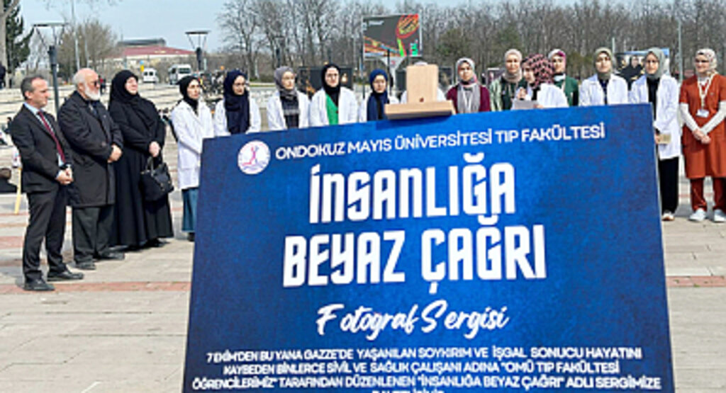 OMÜ, 'İnsanlığa Beyaz Çağrı' Fotoğraf Sergisi ile Filistin İnsanlık Dramına Dikkat Çekti