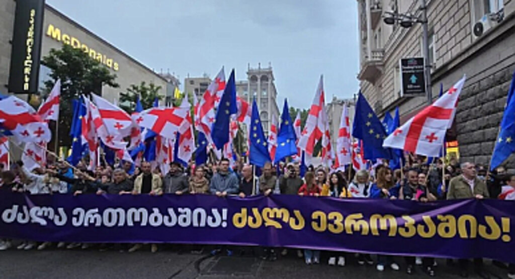 Gürcistan'da 50 Bin Kişi Hükümeti Protesto Etti