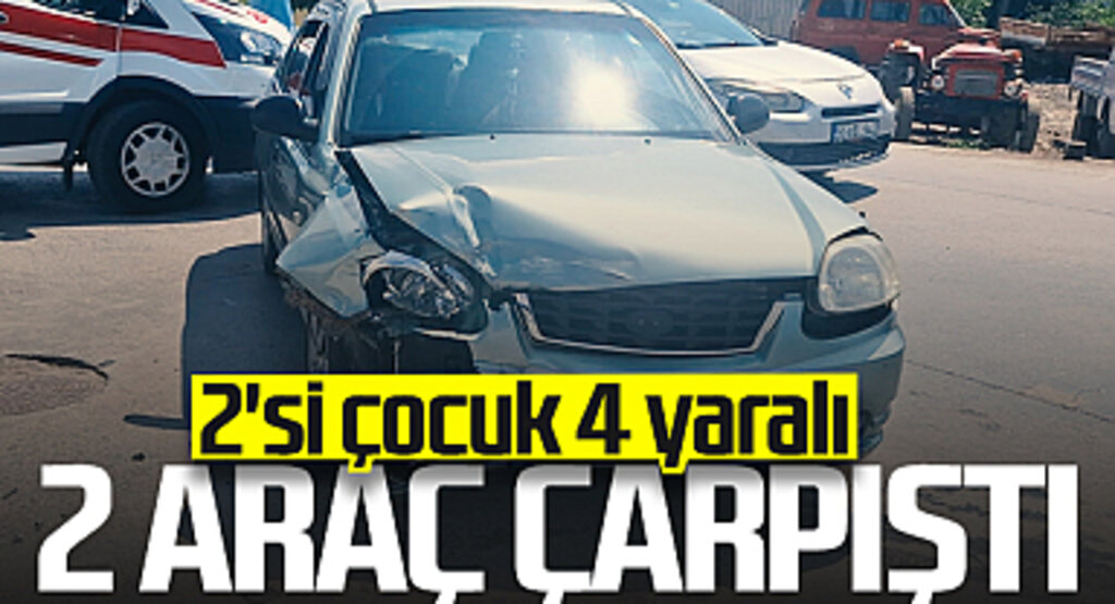 Samsun'da İki Araç Çarpıştı! 2'si Çocuk 4 Yaralı