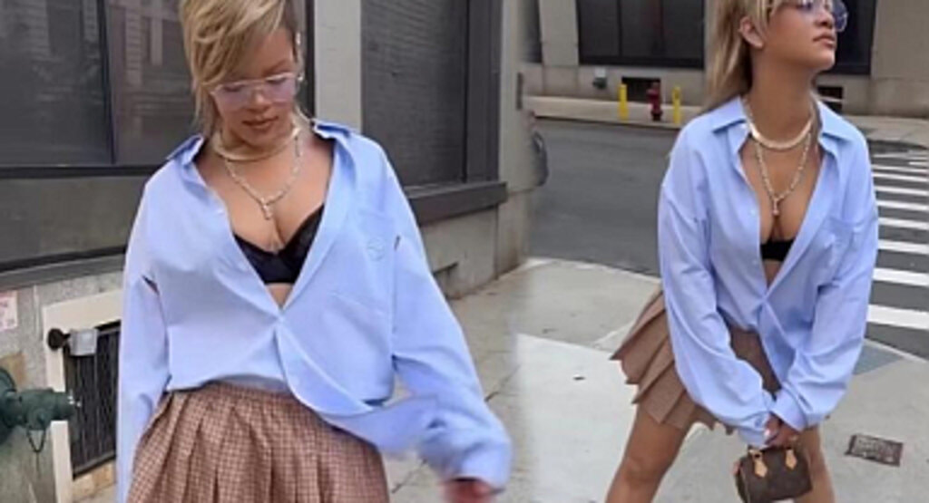 Rihanna'nın Şaşırtan Hareketi: Sokak Ortasında Eteğini Kaldırdı