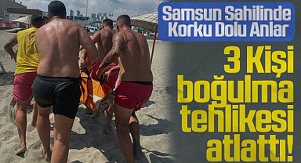 Samsun'da Denizde Boğulma Tehlikesi Geçiren 3 Kişi Kurtarıldı