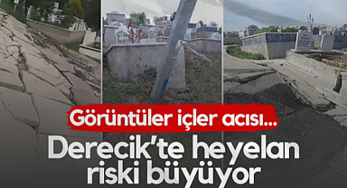 Samsun Derecik Mezarlığı’nda Heyelan Riski Büyüyor! Görüntüler İçler Acısı...