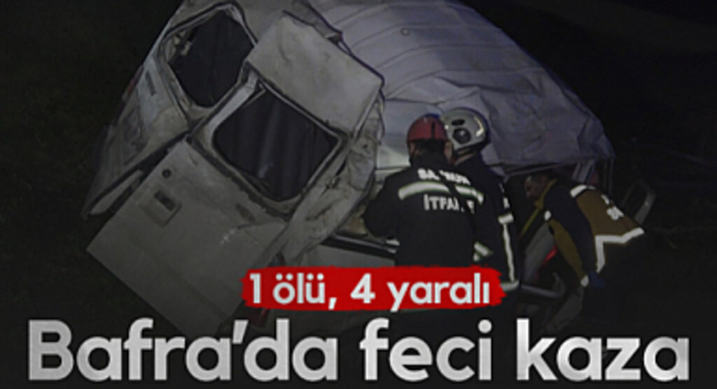 Bafra'da Feci Kaza! Servis Minibüsü Şarampole Yuvarlandı:1 Ölü, 4 Yaralı...