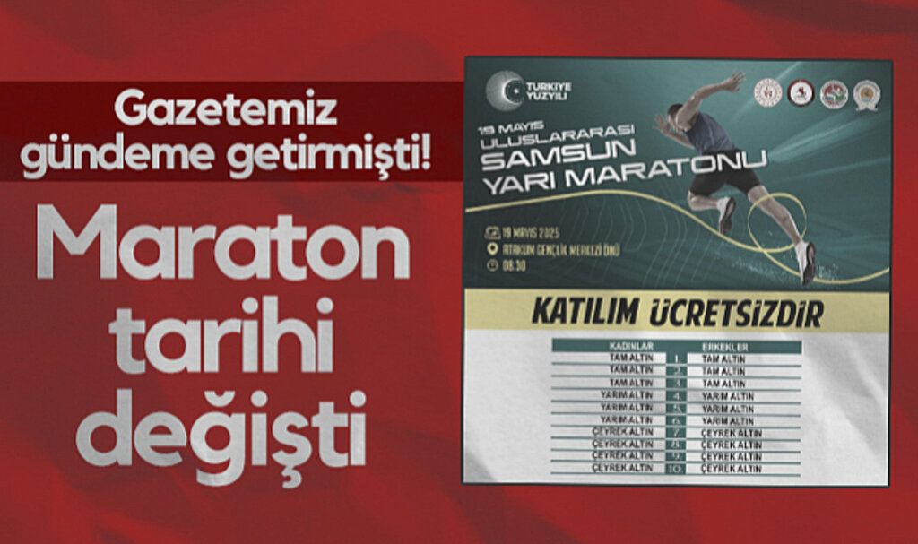 Gazetemiz Gündeme Getirmişti! Samsun'da 19 Mayıs Yarı Maratonu Tarihi Değişti