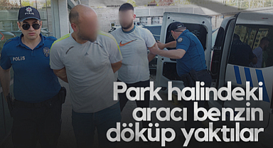 Samsun'da Park Halindeki Aracı Benzinle Yaktılar