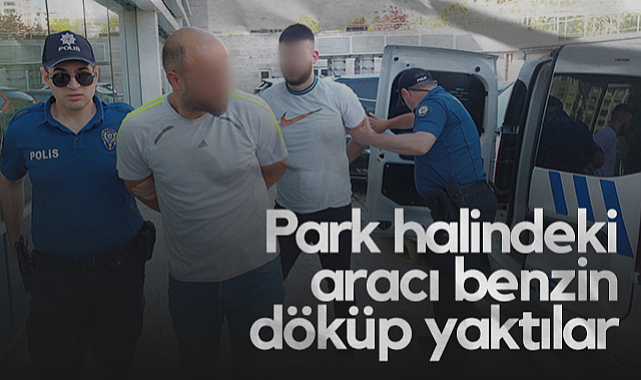 Samsun'da Park Halindeki Aracı Benzinle Yaktılar