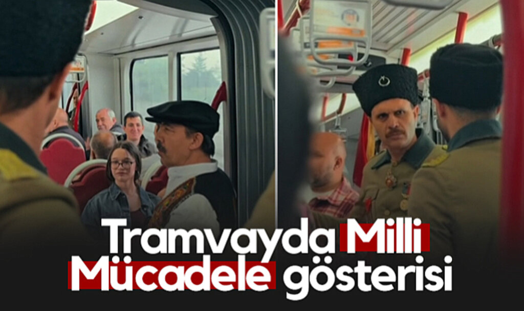 Samsun'da Tramvayda 19 Mayıs Canlandırması