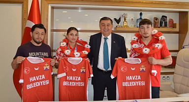 Avrupa Şampiyonlarından Havza Belediye Başkanı Murat İkiz’e Ziyaret