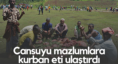 Cansuyu Derneği Mazlumlara Kurban Eti Ulaştırdı