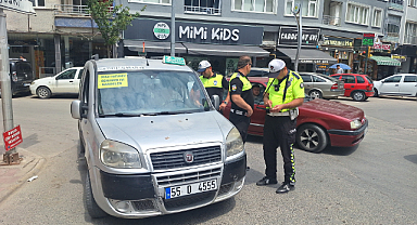 Samsun Bafra’da Ticari Araçlara Sıkı Trafik Denetimi