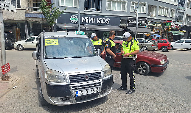 Samsun Bafra'da Ticari Araçlara Sıkı Trafik Denetimi