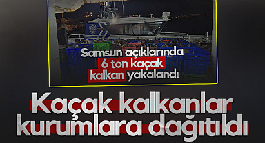 Samsun'da 6 Ton Kalkan Balığı Kurumlara Dağıtıldı