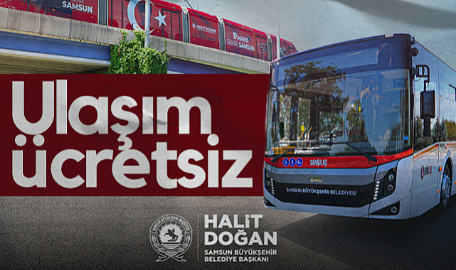 Samsun'da Arefe Günü ve Kurban Bayramı Boyunca Ulaşım Ücretsiz