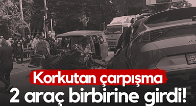 Samsun'da Korkutan Çarpışma! 2 Araç Birbirine Girdi!