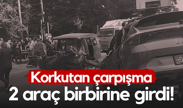Samsun'da Korkutan Çarpışma! 2 Araç Birbirine Girdi!