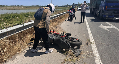 Samsun’da Motosiklet Devrildi, Sürücü Yaralandı