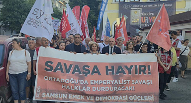 Samsun’da Savaşa Hayır Yürüyüşü: ABD ve İsrail’e Sert Tepki