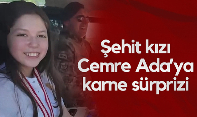 Samsun Emniyeti'nden Şehit Kızı Cemre Ada'ya Karne Sürprizi