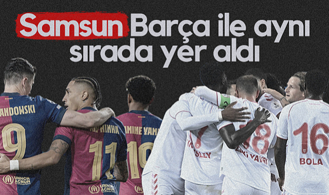 Samsunspor Avrupa'nın Zirvelerinde! Barcelona ile Aynı Sırada...