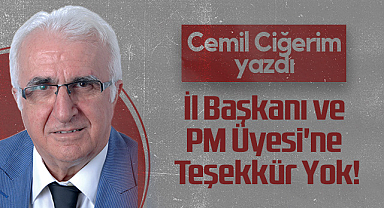 Hedef Halk Gazetesi Köşe Yazarı Cemil Ciğerim: İl Başkanı ve PM Üyesi'ne Teşekkür Yok!