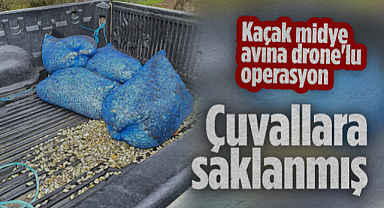 Samsun'daKaçak Midye Avına Drone'lu Operasyon: Çuvallara Saklanmış