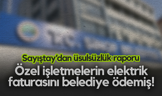 Sayıştay'dan Üsulsüzlük Raporu: Özel İşletmelerin Elektrik Faturasını Belediye Ödemiş!