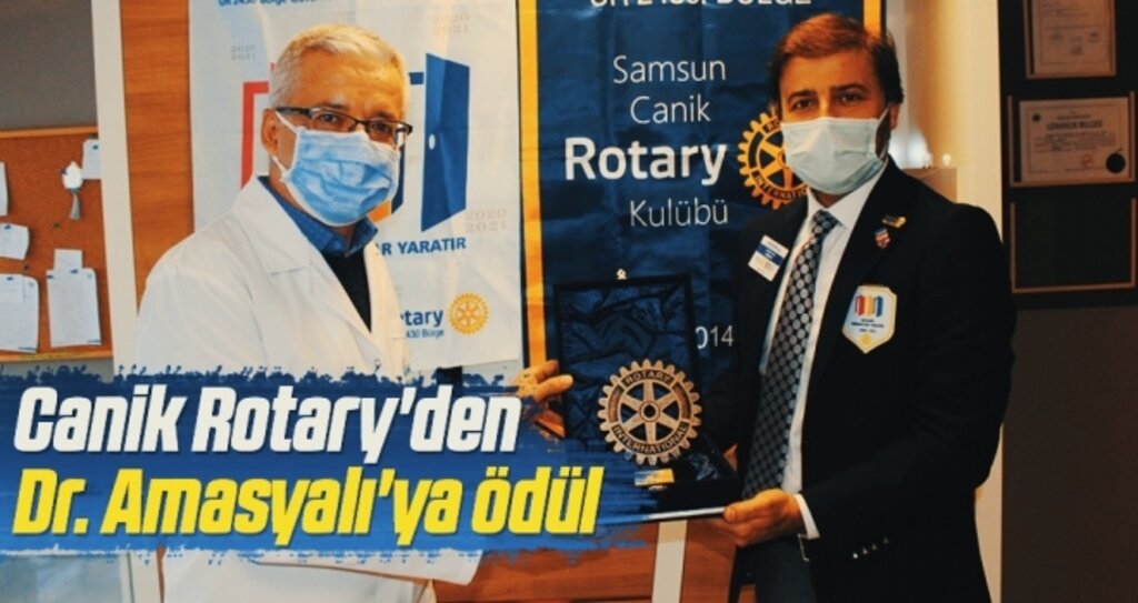 Canik Rotary'den Uzm. Dr. Yunus Amasyalı'ya ödül