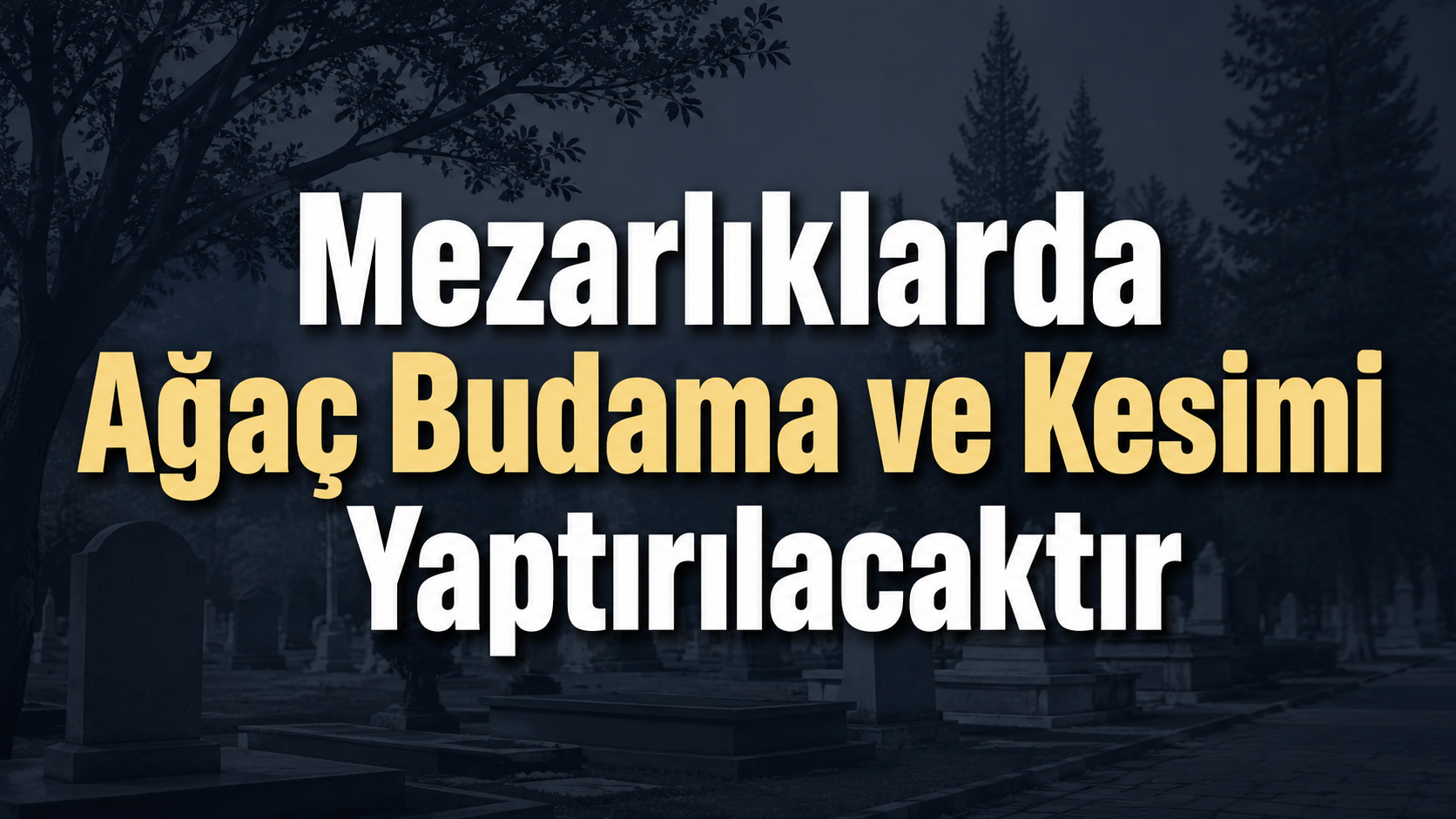 Mezarlıklarda ağaç budama ve kesimi yaptırılacaktır