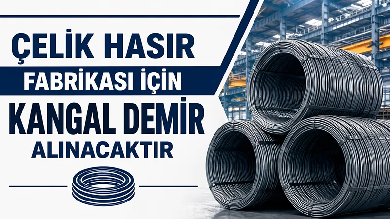 Çelik hasır fabrikası için kangal demir alınacaktır