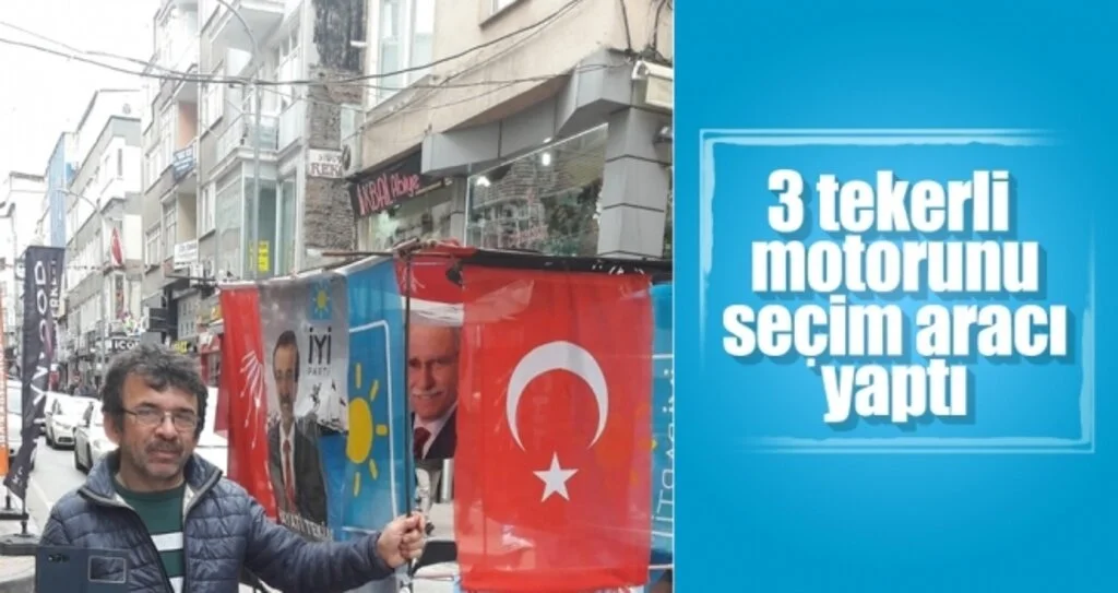 3 tekerli  motorunu 'seçim aracı' yaptı