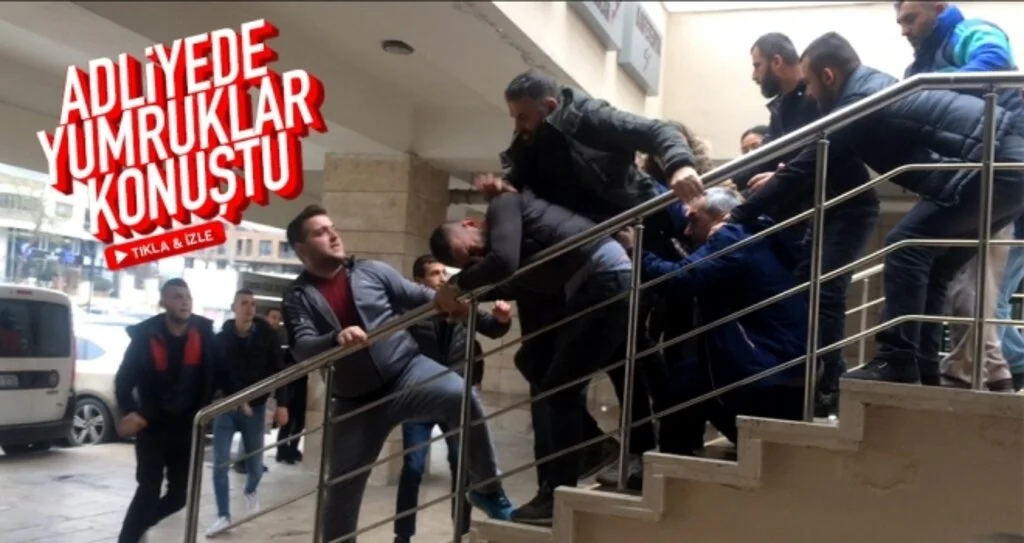 Adliyede yumruklar konuştu