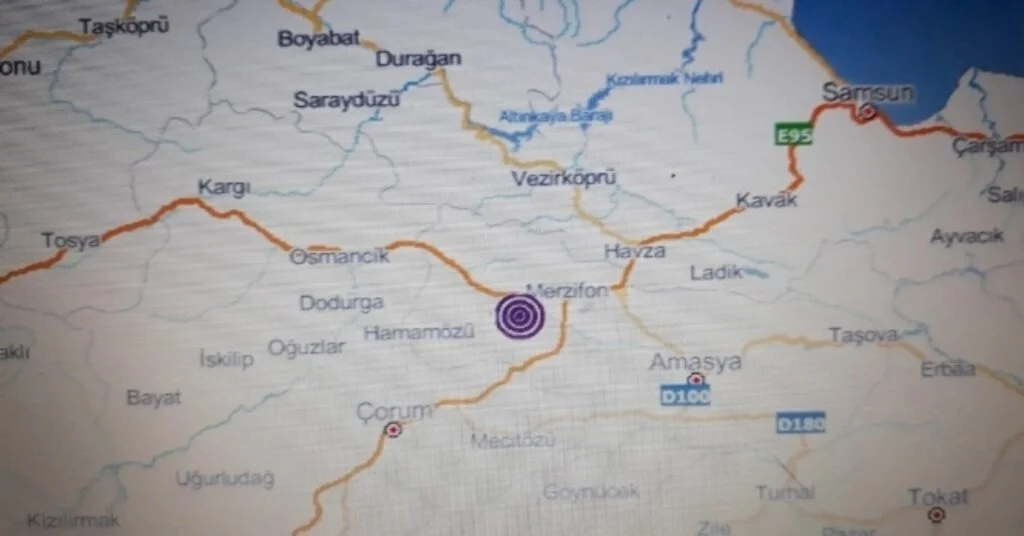 Amasyada 3.7 Büyüklüğünde Deprem